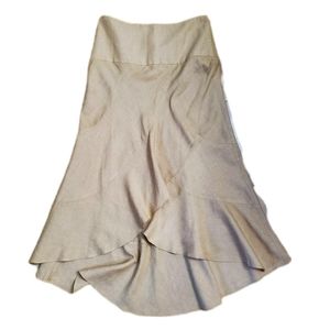 BANDOLINO Tan Linen Blend Maxi Skirt (6)